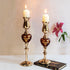 Giovani Glass & Stainless Steel Candle Stand Set of 2